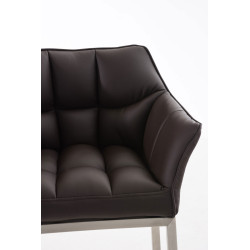 Tabouret de bar Damaso E avec piètement à 4 pieds brun