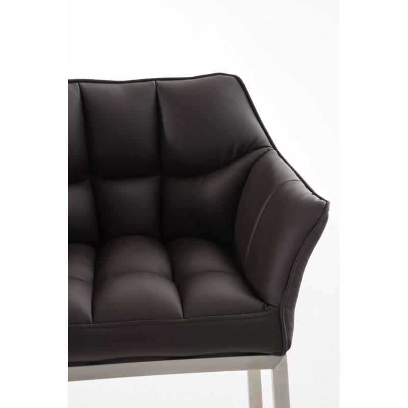 Sgabello da bar Damaso E con struttura a 4 gambe, marrone