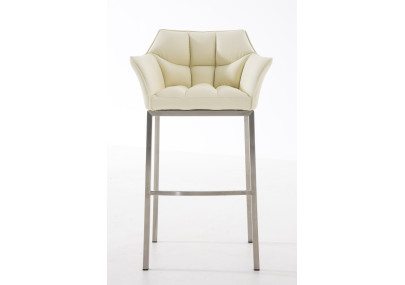 Tabouret de bar Damaso E à piètement 4 pieds, crème