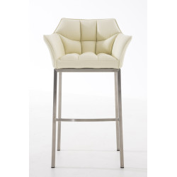 Tabouret de bar Damaso E à piètement 4 pieds, crème