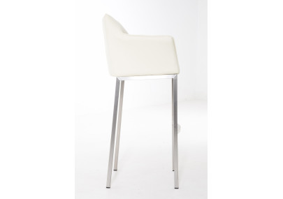 Tabouret de bar Damaso E à piètement 4 pieds, crème