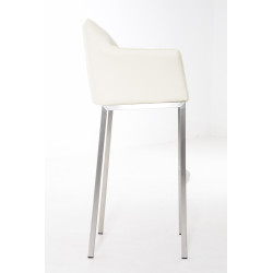 Tabouret de bar Damaso E à piètement 4 pieds, crème