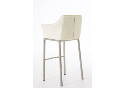 Sgabello da bar Damaso E con struttura a 4 gambe, crema