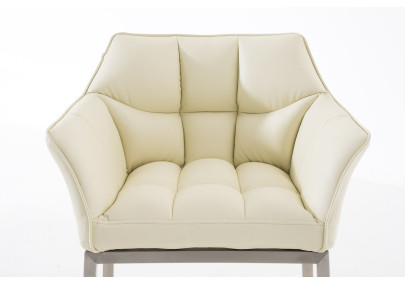 Sgabello da bar Damaso E con struttura a 4 gambe, crema