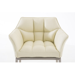 Taburete de bar Damaso E con estructura de 4 patas, color crema