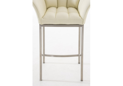 Tabouret de bar Damaso E à piètement 4 pieds, crème