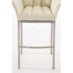 Tabouret de bar Damaso E avec piètement à 4 pieds crème