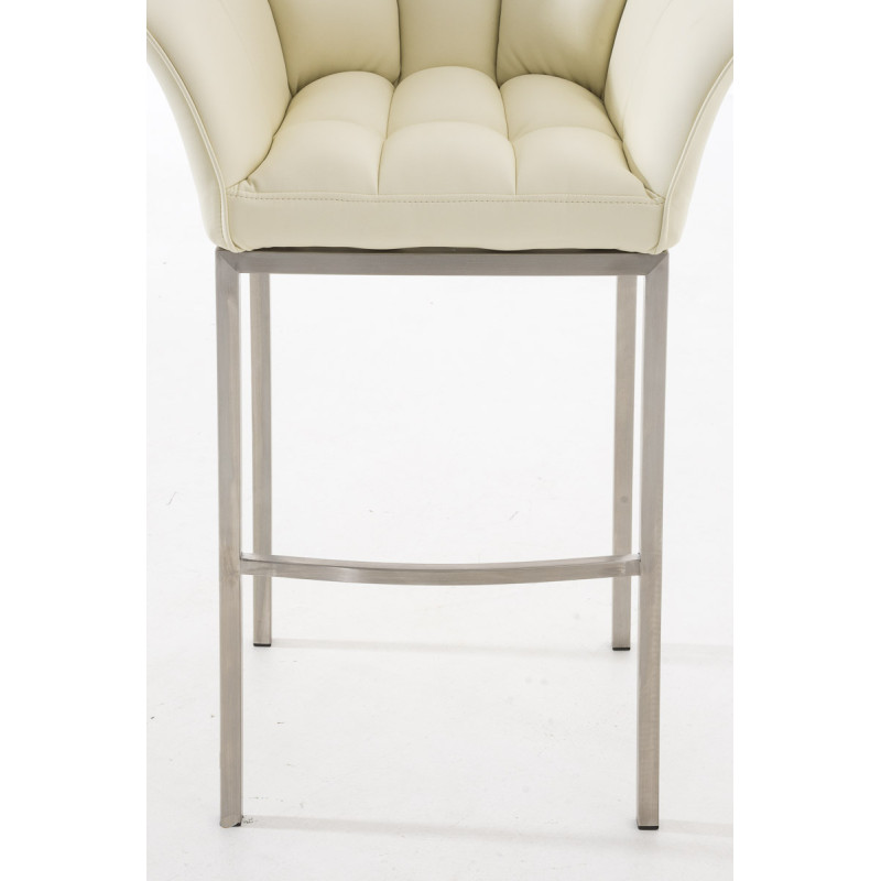 Tabouret de bar Damaso E à piètement 4 pieds, crème