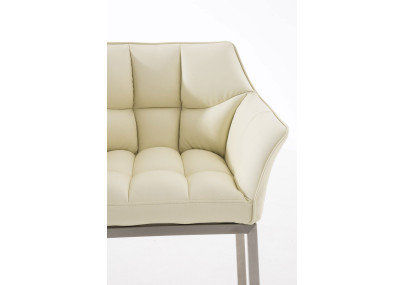 Taburete de bar Damaso E con estructura de 4 patas, color crema