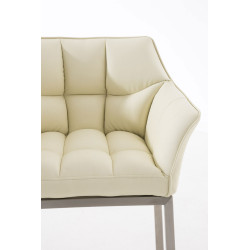 Tabouret de bar Damaso E à piètement 4 pieds, crème