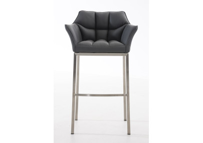 Sgabello da bar Damaso E con struttura a 4 gambe, grigio