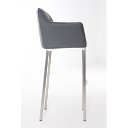 Taburete de bar Damaso E con estructura de 4 patas, gris