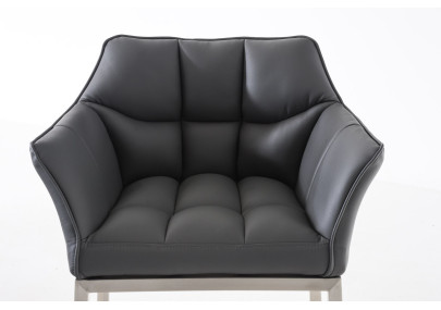 Taburete de bar Damaso E con estructura de 4 patas, gris