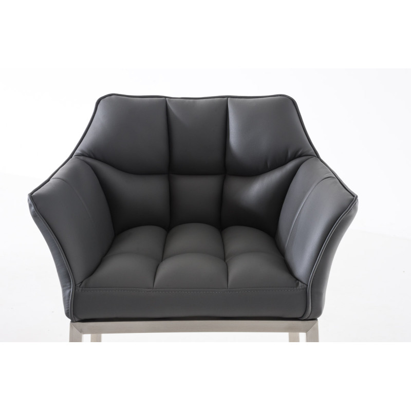 Taburete de bar Damaso E con estructura de 4 patas, gris