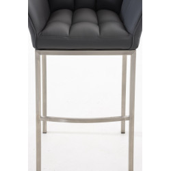 Sgabello da bar Damaso E con struttura a 4 gambe, grigio