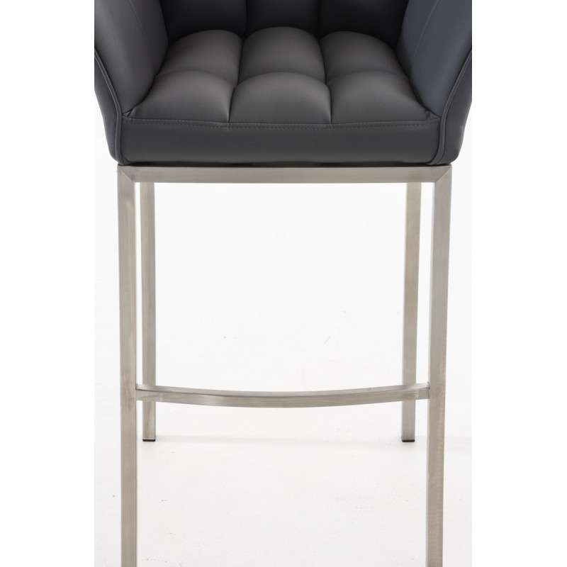 Sgabello da bar Damaso E con struttura a 4 gambe, grigio