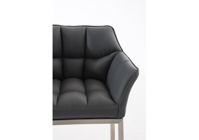 Taburete de bar Damaso E con estructura de 4 patas, gris