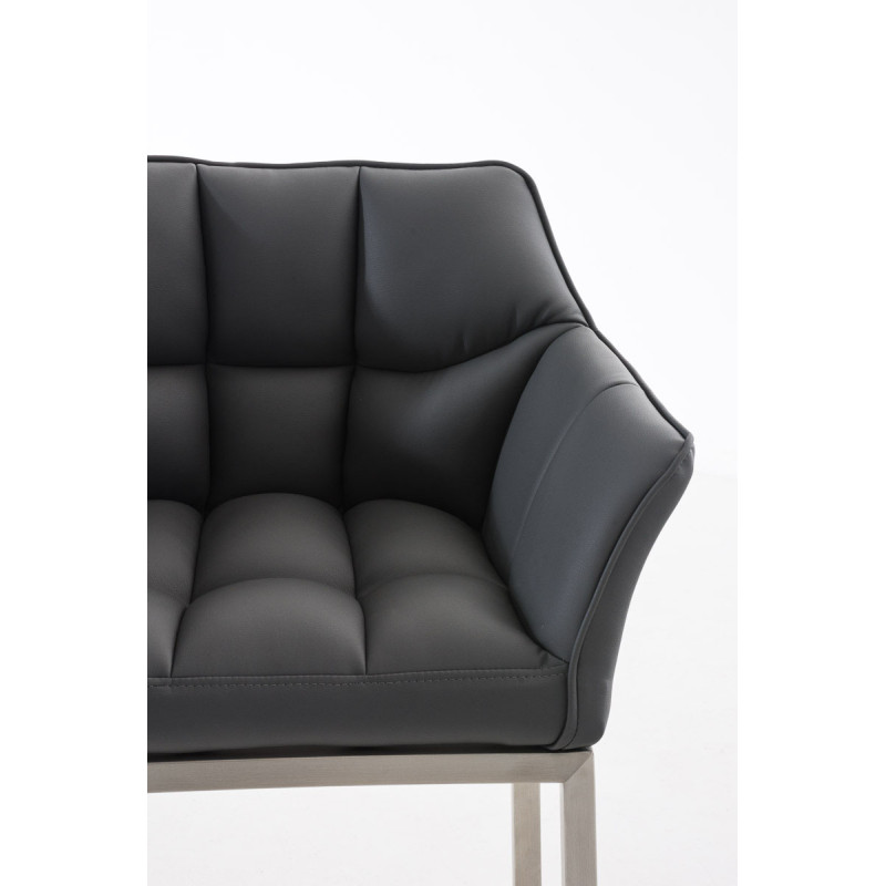 Sgabello da bar Damaso E con struttura a 4 gambe, grigio