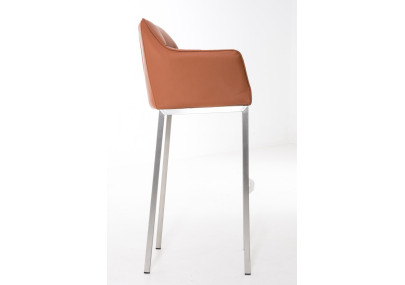 Sgabello da bar Damaso E con struttura a 4 gambe, marrone chiaro