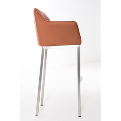 Sgabello da bar Damaso E con struttura a 4 gambe, marrone chiaro