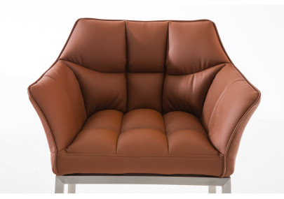 Banqueta de bar Damaso E com estrutura de 4 pés, marrom claro