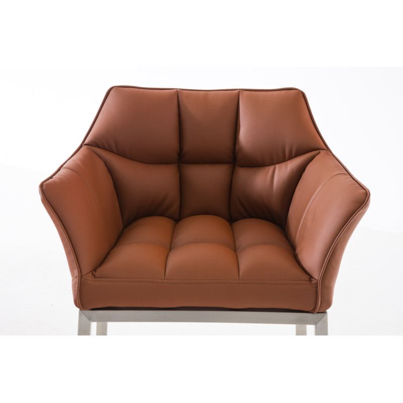 Tabouret de bar Damaso E à piètement 4 pieds, marron clair