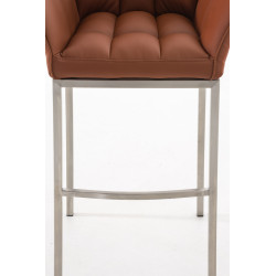 Tabouret de bar Damaso E à piètement 4 pieds, marron clair