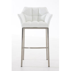 Sgabello da bar Damaso E con struttura a 4 gambe, bianco