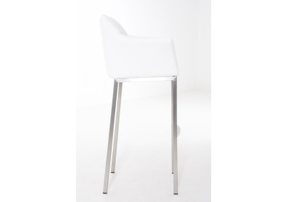 Taburete de bar Damaso E con estructura de 4 patas, blanco