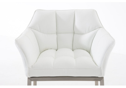 Sgabello da bar Damaso E con struttura a 4 gambe, bianco