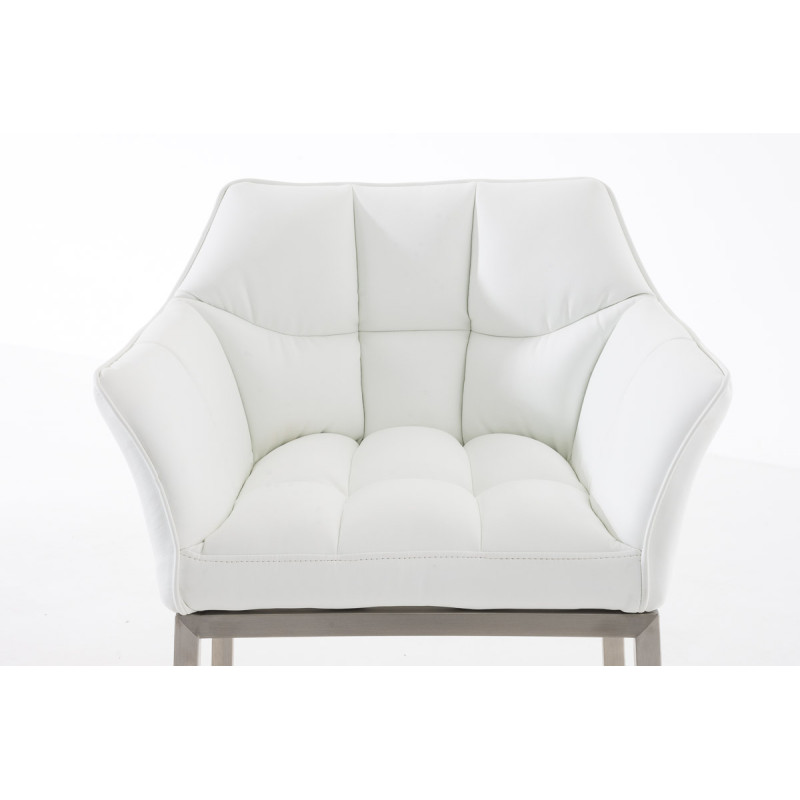 Sgabello da bar Damaso E con struttura a 4 gambe, bianco