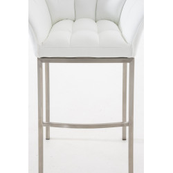 Sgabello da bar Damaso E con struttura a 4 gambe, bianco