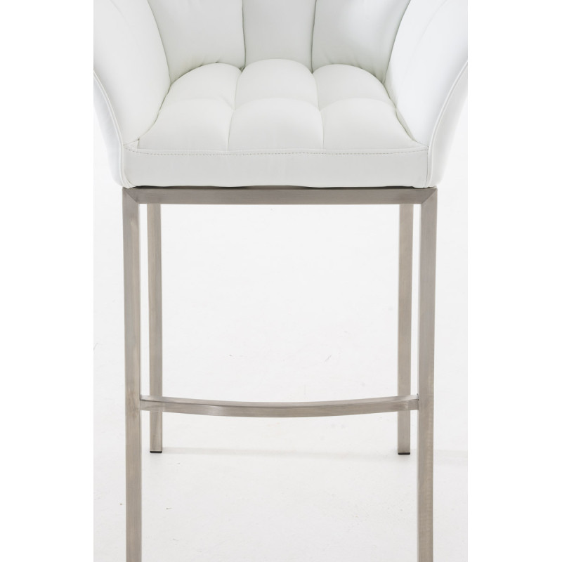 Tabouret de bar Damaso E à piètement 4 pieds, blanc