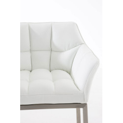 Tabouret de bar Damaso E à piètement 4 pieds, blanc