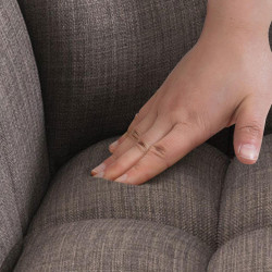 Sgabello da bar Damaso E, tessuto con struttura a 4 gambe, grigio