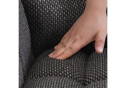 Taburete de bar Damaso E tapizado en tela con estructura de 4 patas, gris titanio