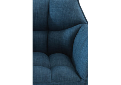 Sgabello da bar Damaso B, tessuto con struttura a 4 gambe, blu