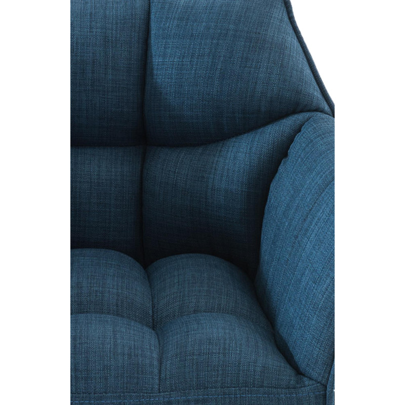 Banqueta de bar Damaso B, estofada com estrutura de 4 pés, azul