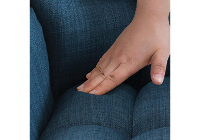 Banqueta de bar Damaso B, estofada com estrutura de 4 pés, azul