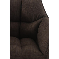 Sgabello da bar Damaso B, tessuto con struttura a 4 gambe, marrone