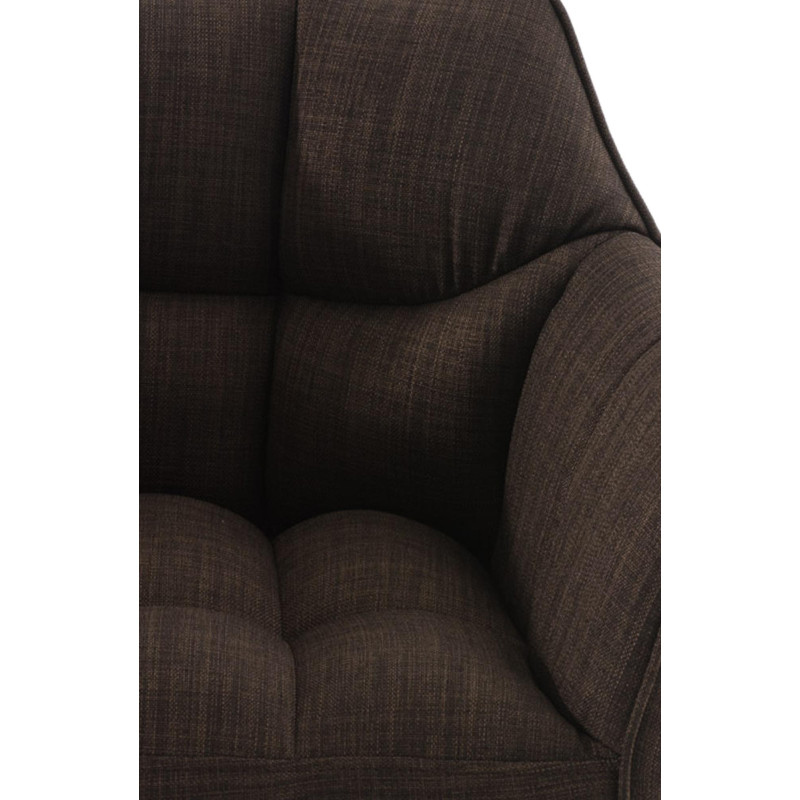 Sgabello da bar Damaso B, tessuto con struttura a 4 gambe, marrone