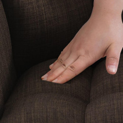 Taburete de bar Damaso B, tapizado en tela con estructura de 4 patas, marrón