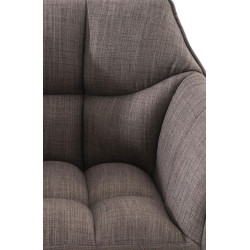 Taburete de bar Damaso B, tapizado en tela con estructura de 4 patas, gris