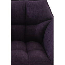 Taburete de bar Damaso B, tapizado en tela con estructura de 4 patas, morado