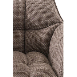 Tabouret de bar Damaso B, tissu avec piètement à 4 pieds, brun terre