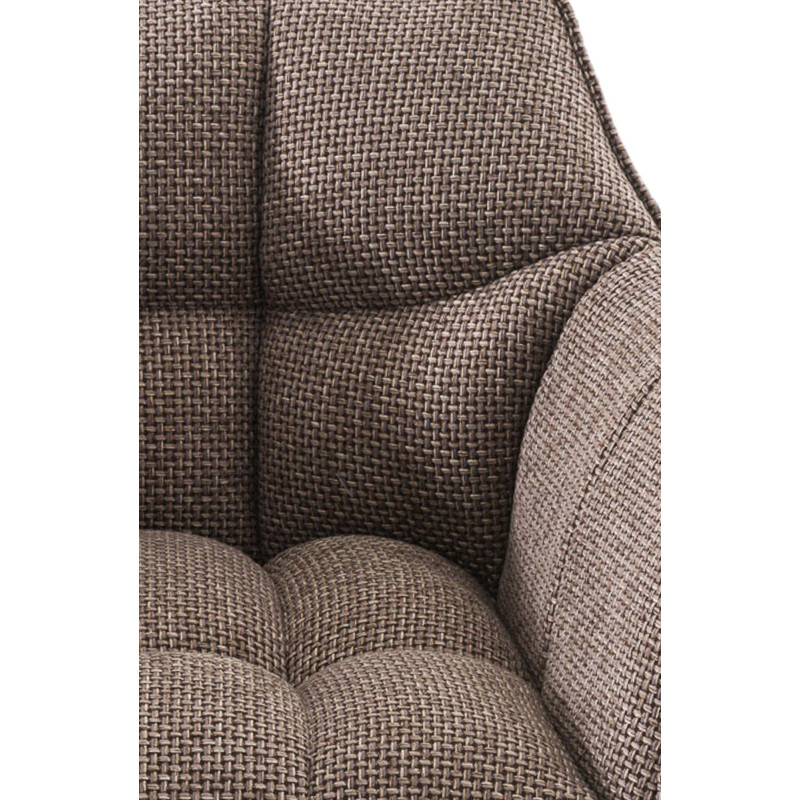 Sgabello da bar Damaso B, tessuto con struttura a 4 gambe, marrone terra