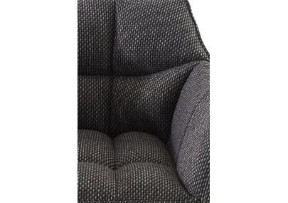 Tabouret de bar Damaso B, tissu avec piètement à 4 pieds, gris titane