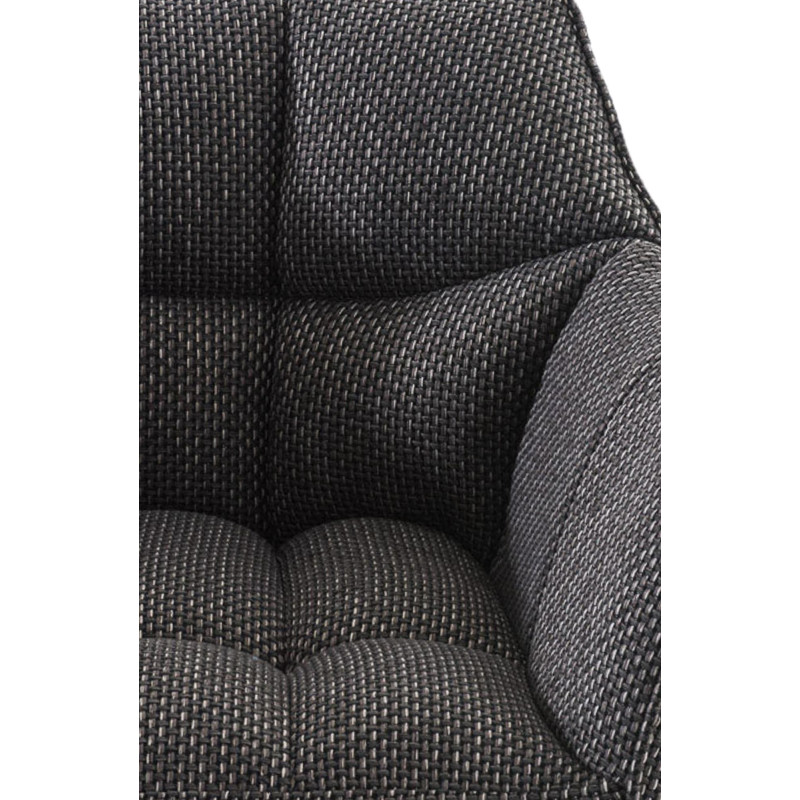 Sgabello da bar Damaso B, tessuto con struttura a 4 gambe, grigio titanio