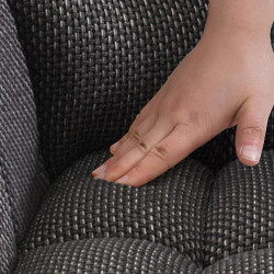 Taburete de bar Damaso B, tapizado en tela con estructura de 4 patas, gris titanio