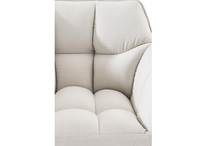 Tabouret de bar Damaso B, tissu, piètement à 4 pieds, blanc